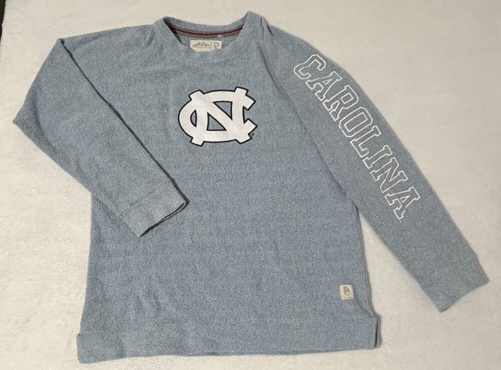 Pressbox Carolina Tar Heels Sweatshirt Womens Small Gray Comfy Terry Crewneck